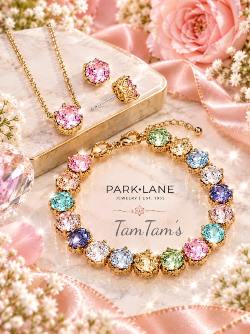 Park Lane Azalea Impression Tennis Bracelet, Necklace and Earrings Set